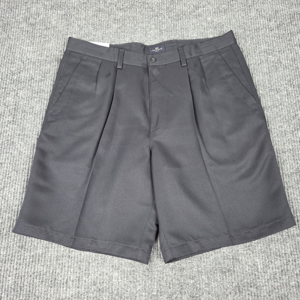 Dockers Golf Mens 36 Pleated Relaxed Fit Shorts Black 9.5 Inseam NWT 306518718